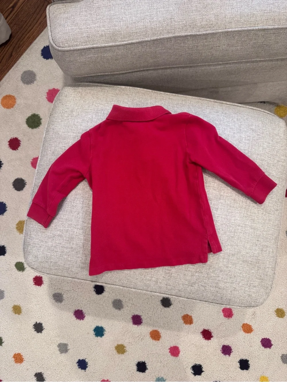 Ralph Lauren Kids Bright Red Long-Sleeve Polo with Navy Pony Size 24 mo